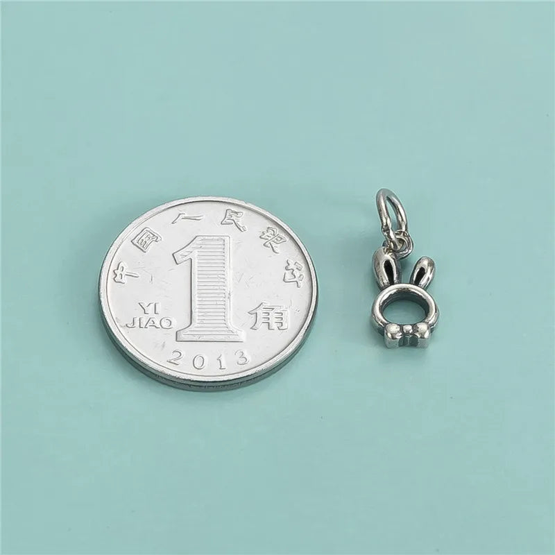 TrustDavis 925 Sterling Silver Fashion Elegant Classic Cute Rabbit Pendant DIY Necklace Bracelet Accessories Fine Jewelry DZ1841