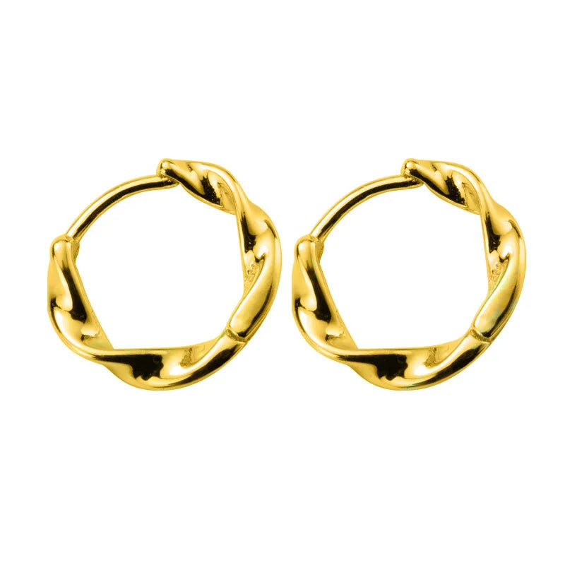 Trusta Small Earrings 925 Sterling Silver Clip on Earring Gold Tone Women Fashion Wholesale Jewelry DS1556