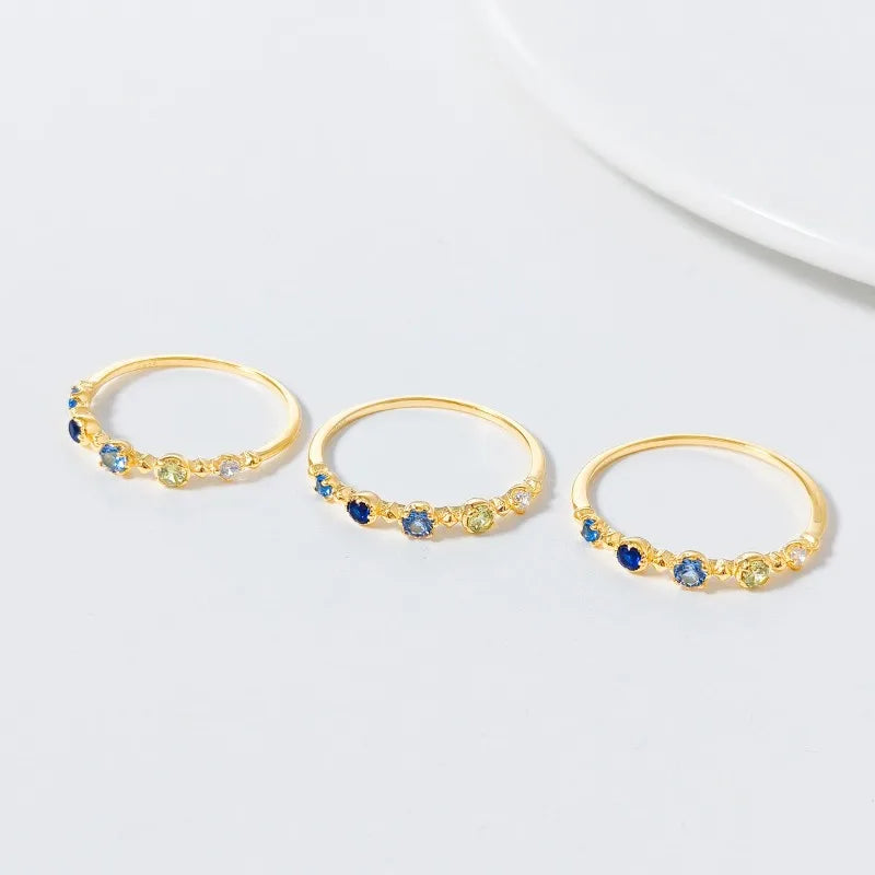 Fashion Elegant Colored Zircon Ring Size 5 6 7 8 for Women DS4970