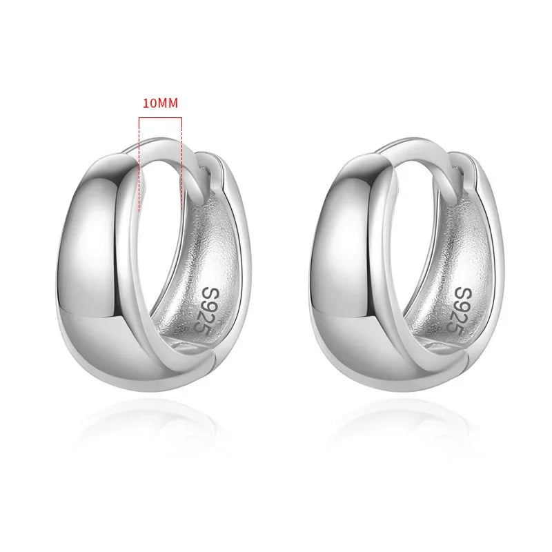 6 7 8 9 10mm Silver Hoop Earrings DG0132