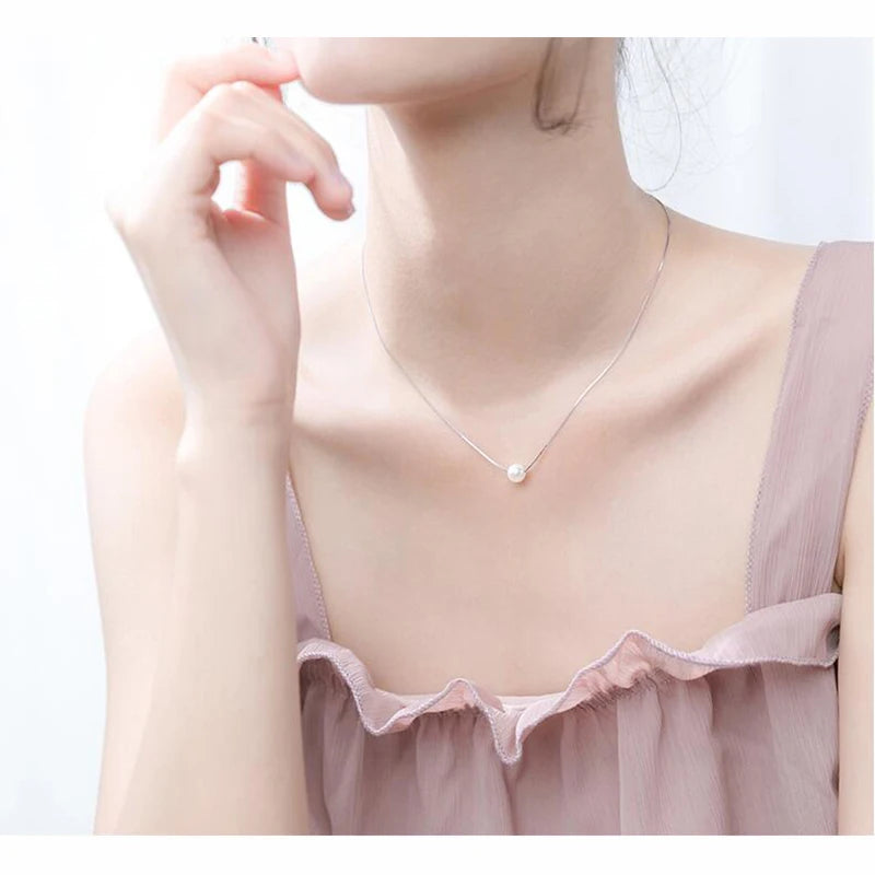 Pearl Pendant 40cm Short Necklace DA189