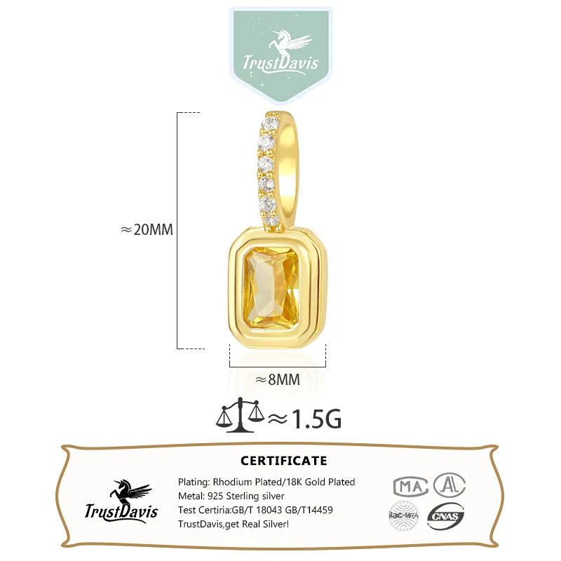 TSquare Colored Zircon Charm Pendant  DZ1695