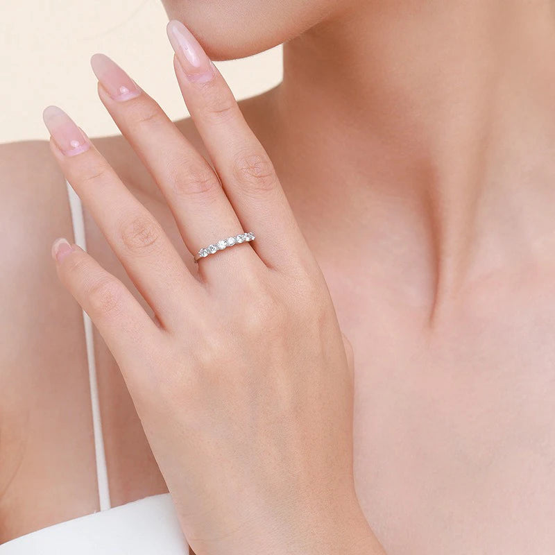 TrustDavis Plata de Ley 925 auténtica anillo de moda y banda Simple para mujer anillo redondo de circonia cúbica para mujer joyería de regalo DS4229