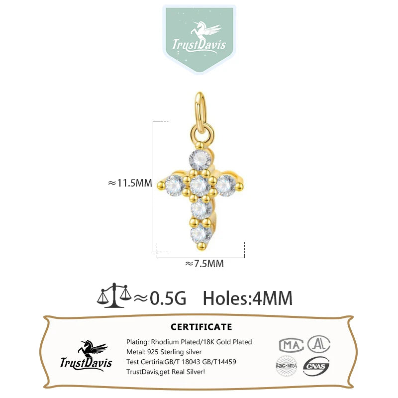 Cross Charm Pendant Handmade DIY Accessories Fine Jewelry HY353