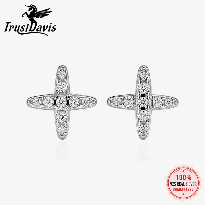 Silver Star Moissanite Stud Earrings DS5016