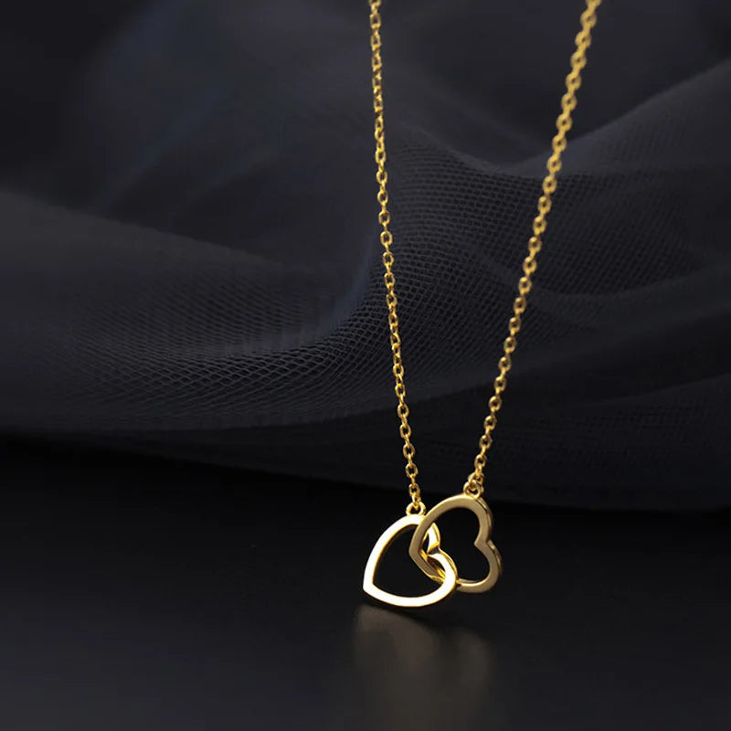 Romantic Double Heart Necklace DB286