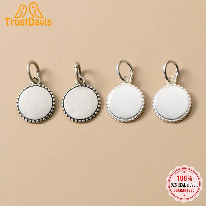 Round Coin Flower Charm Pendant DIY Accessories DZ271