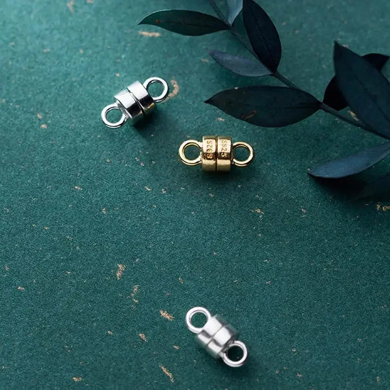 TrustDavis  Real 925 Sterling Silver Fashion Cute Magnet S925 Marking Bracelet Necklace DIY Accessories Jewelry Wholesale DZ110