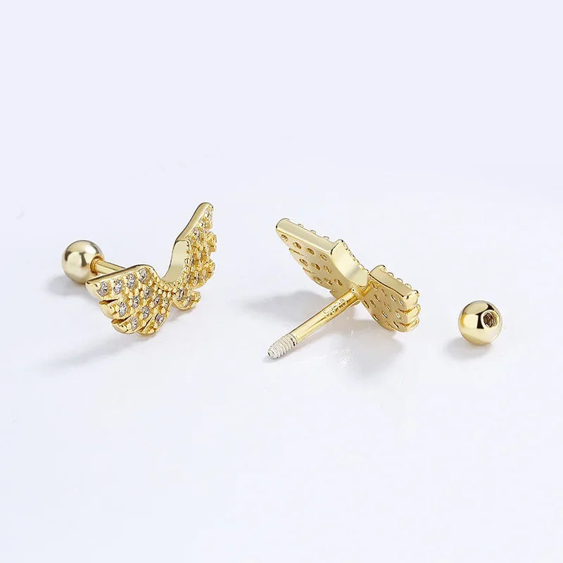 Angel Wings Beads Screw Earring DG0111