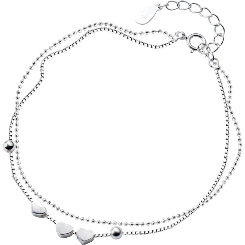 Fashion Double Layer Heart Beads Bracelet DS741