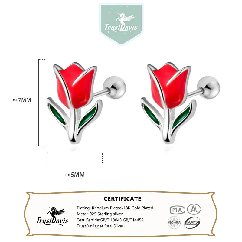 Flower Screw Stud Earrings DS4038