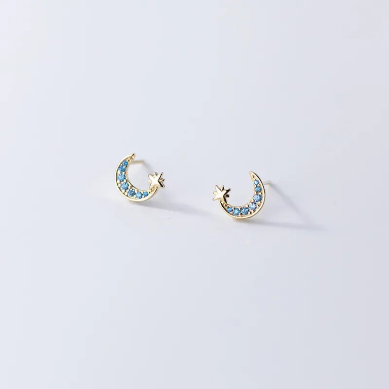 Moon Star Shiny Stud Earrings DA2424