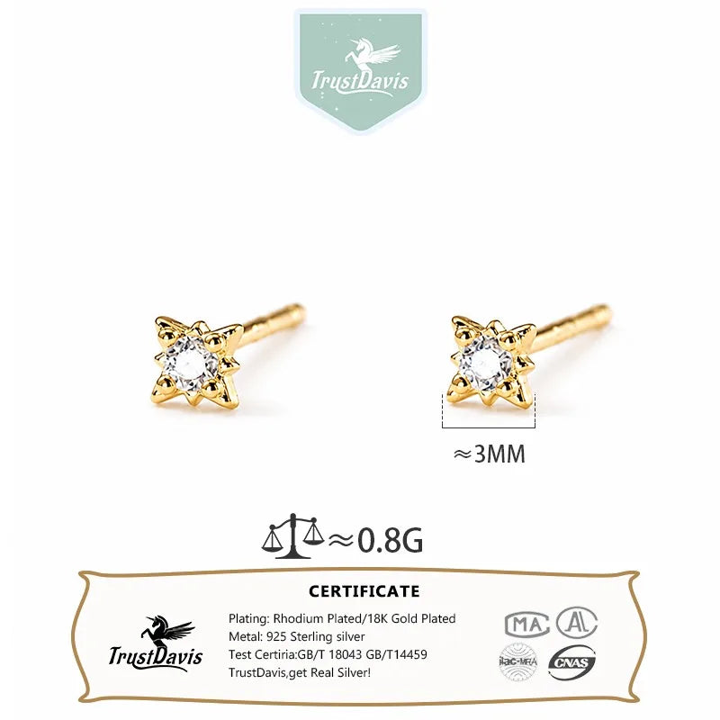 Fashion Eight-pointed Star Zircon Stud Earrings for Women DS4967