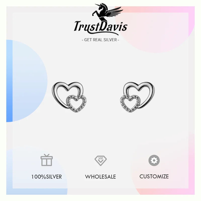 Elegant Openwork Heart-shaped Stud Earrings DS4754