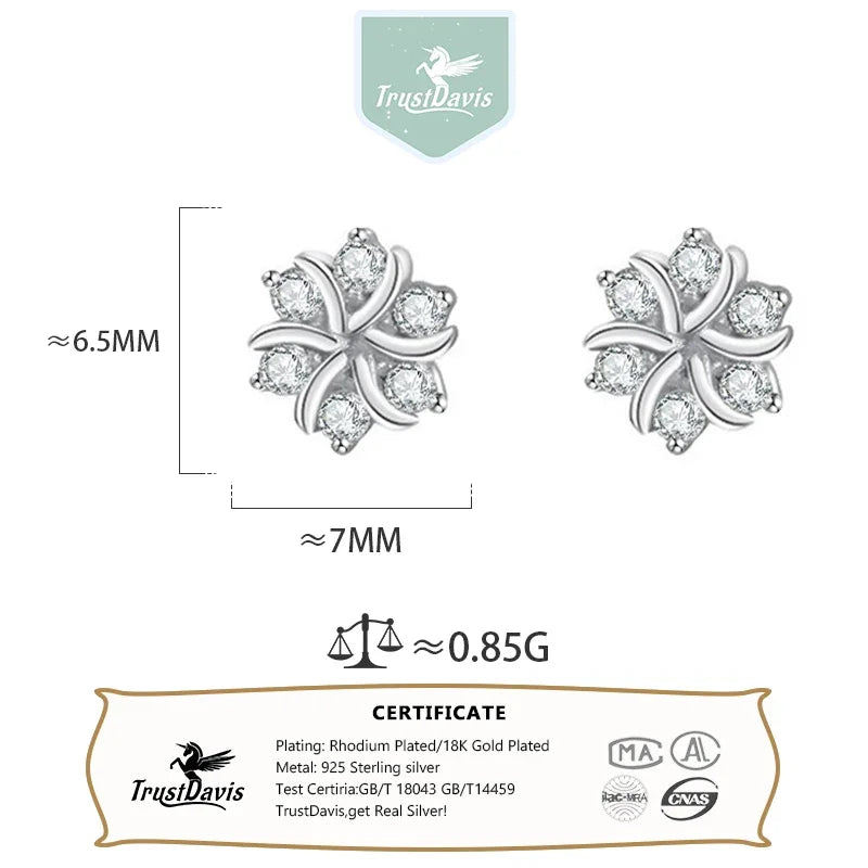 Luxury Zircon Snow Stud Earring DS4634