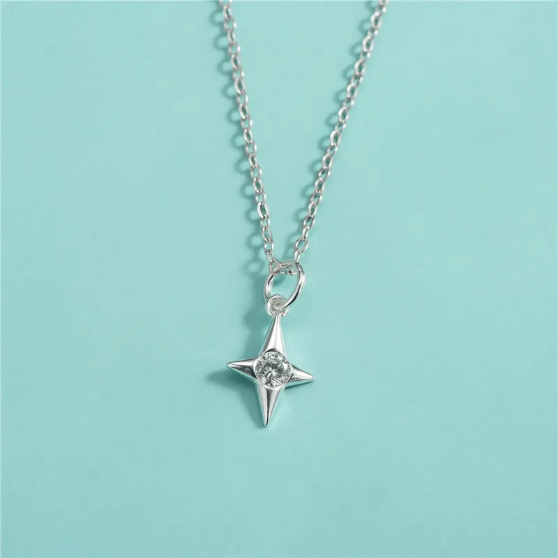 TrustDavis Real 925 Sterling Silver Shine Star Charm Pendant Handmade DIY Accessories Fine Jewelry Wholesale DZ1779