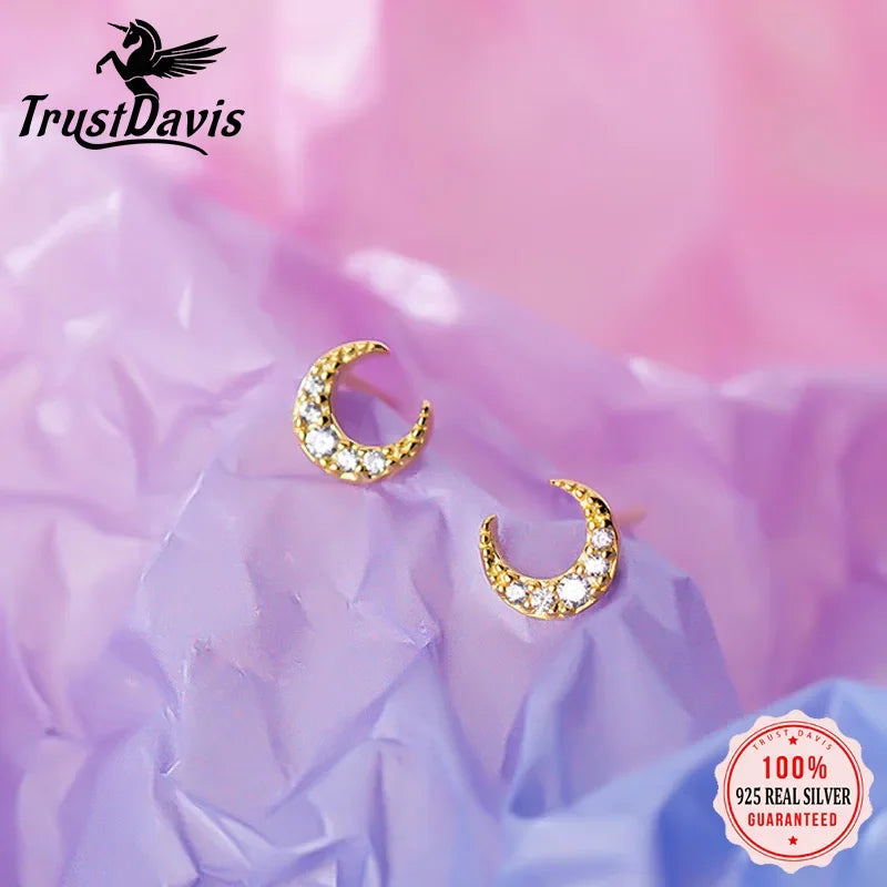 Sweet Mini Moon Stud Earrings DA899