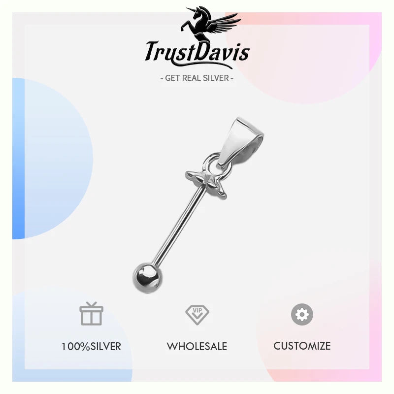 TrustDavis Real 925 Sterling Silver Twist  bead Ball Clip DIY Jewelry Accessories K-gold Plated Rope Jade Pendant Button DZ1794