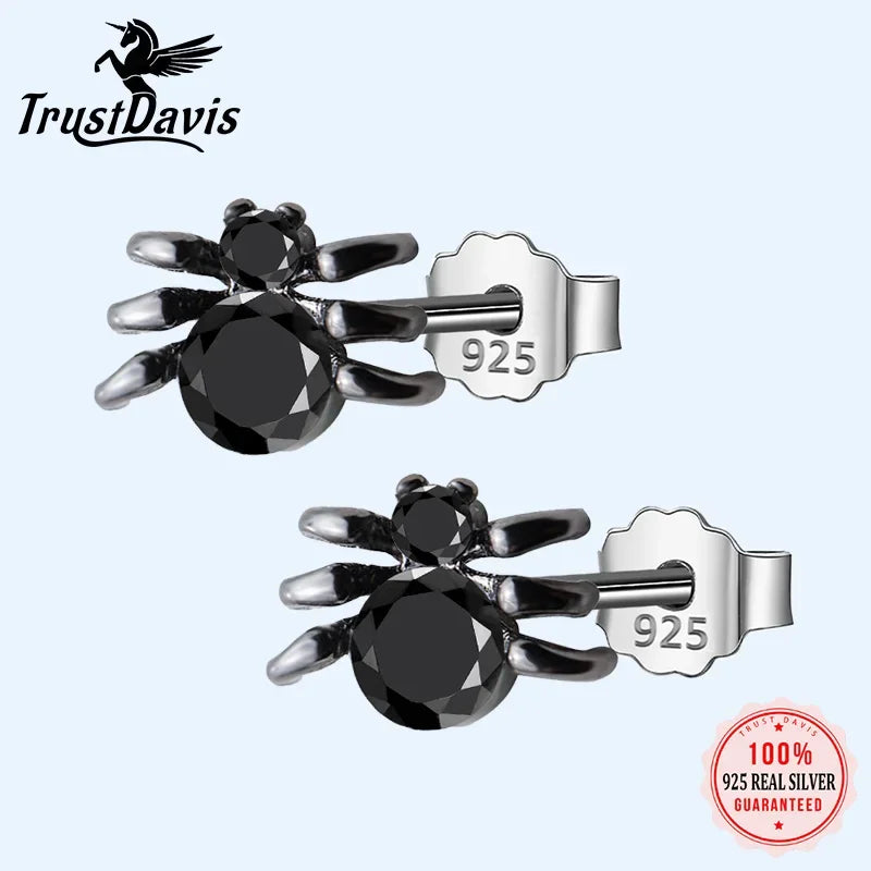 Black Spider Stud Earrings DS283