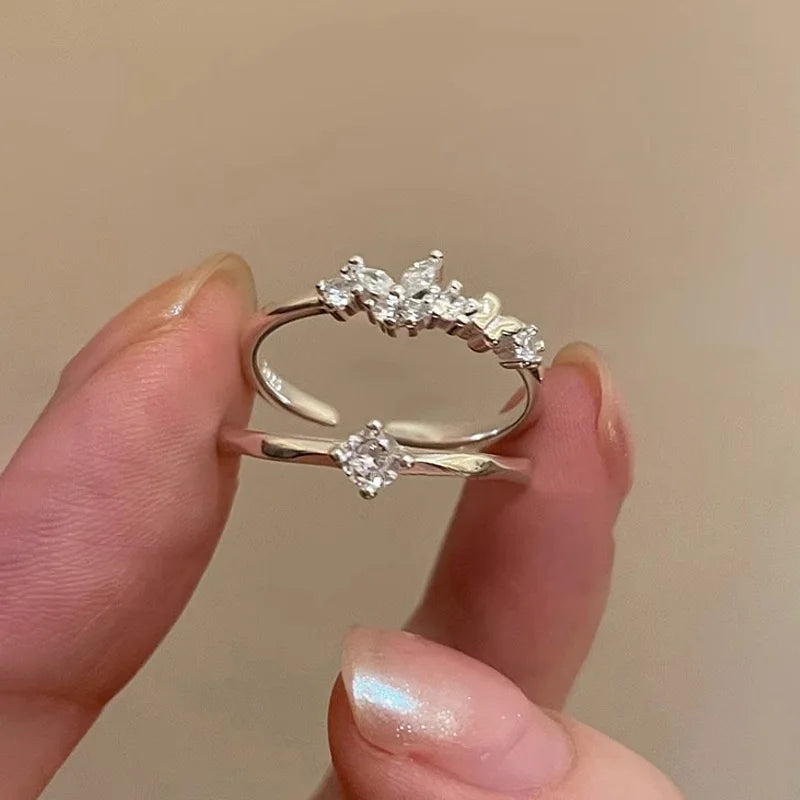 Fashion and Simple Zircon Open Ring DS4759