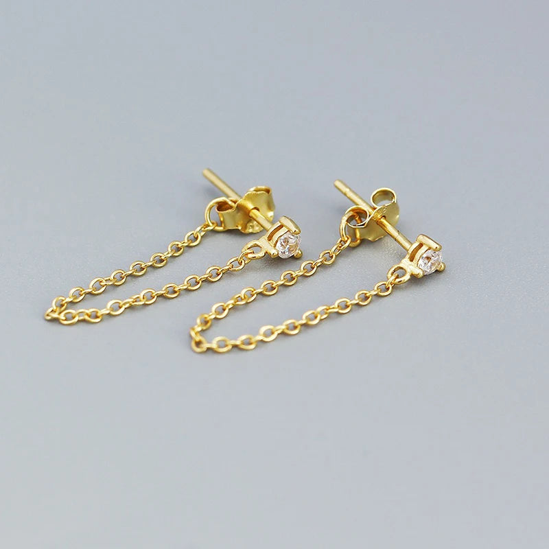 Fashion Multi-colored Cubic Zirconia Line Earrings DS4769