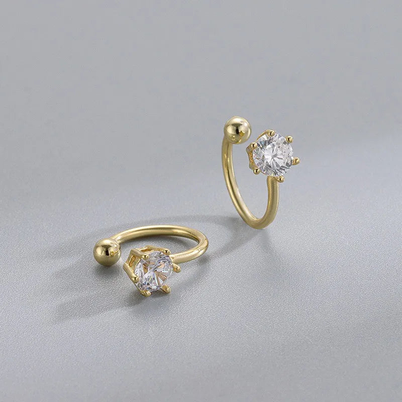 Six Clawed Zircon Clips Earrings DS4835