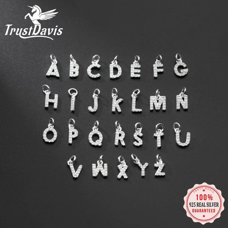 26 Letter Pendant Shiny Charm Pendant DIY Accessories Jewelry DZ423