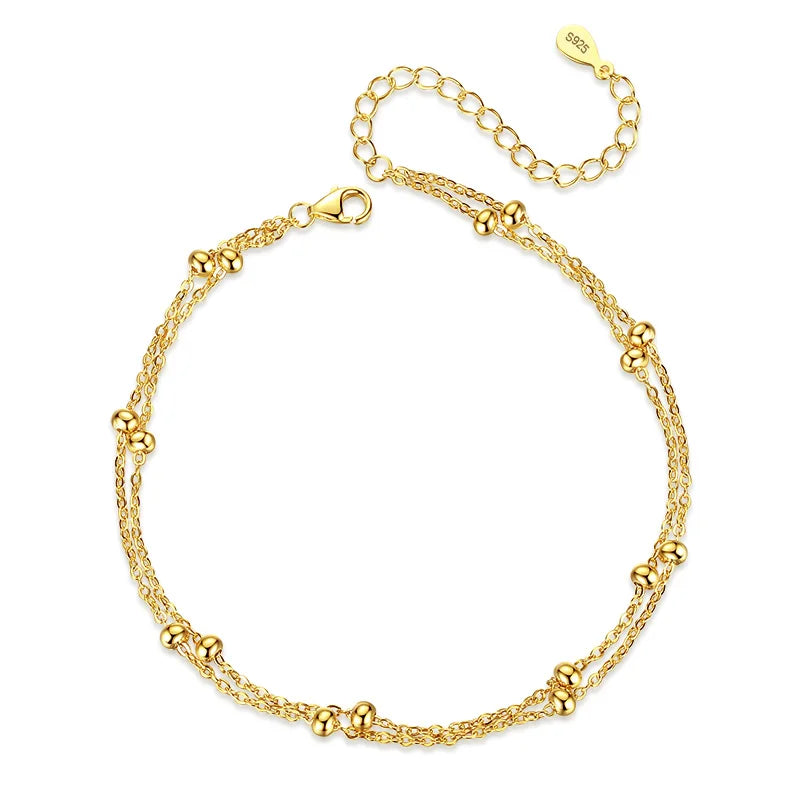 Double Layer Beads Chain Anklets DA2343