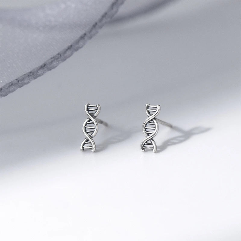 DNA Stud Earrings Minimalist Double Helix Earrings DS5001