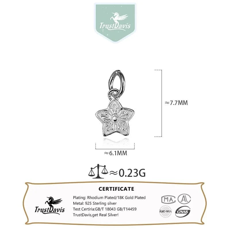 Cherry Blossom Star Charm Pendant Dainty Minimalist DZ1893