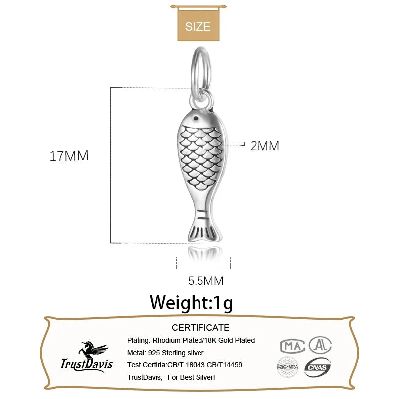 Fish Charm Pendant DIY Accessories Fine Jewelry H0007