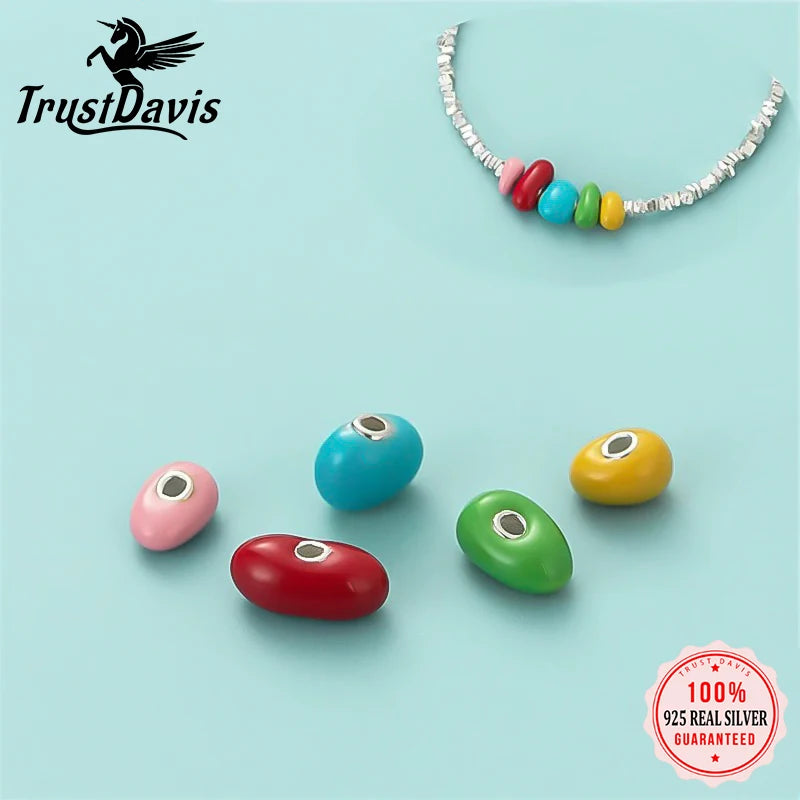 Gum-colored Bean Beads Pendant Handmade DIY Necklace Accessories DZ1230