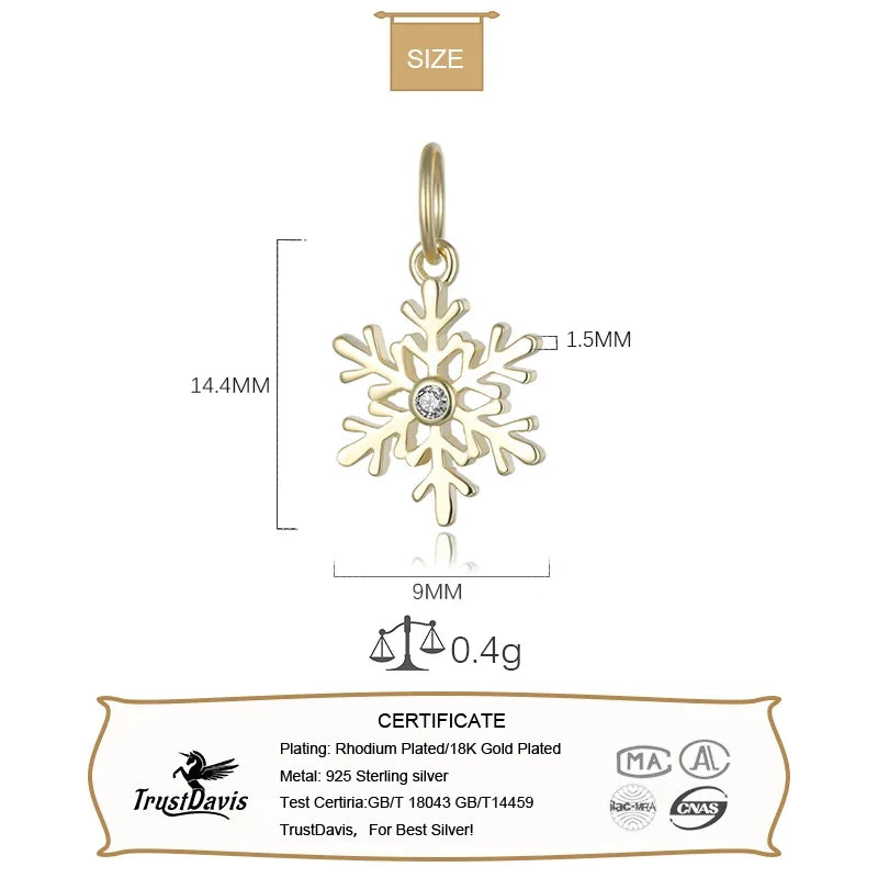 Winter Snowflakes Charm Pendant DIY Accessories Jewelry DZ78