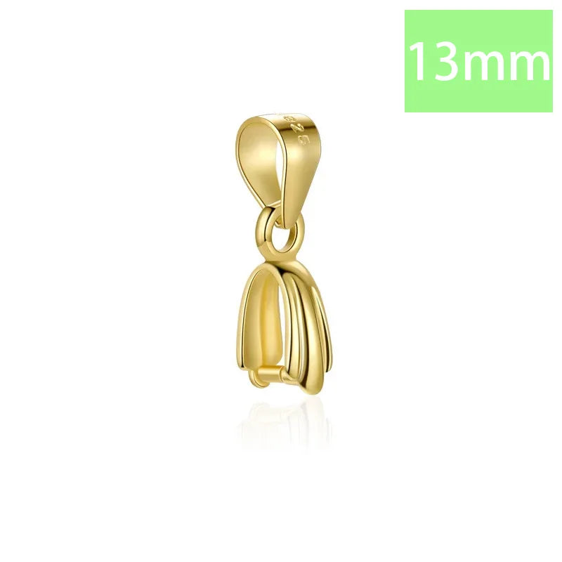 TrustDavis Real 925 Sterling Silver Pattern Edge Jade Clip DIY Jewelry Accessories K-gold Plated Rope Jade Pendant Button DZ753