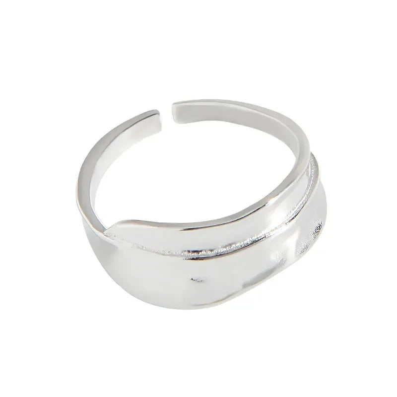 TrustDavis Real 925 Sterling Silver Geometric Leaves Adjustable Ring for Women Party Fine Jewelry DD1225