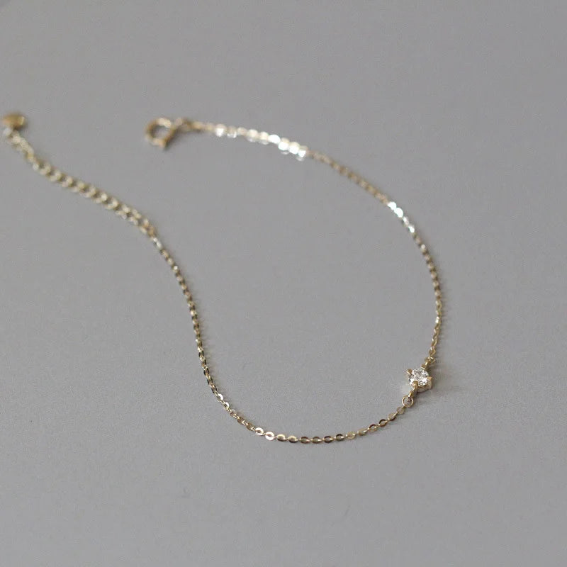 TrustDaivs Real 925 Sterling Silver Fashion 14k Gold Shiny CZ Bracelet For Women Wedding Party Fine S925 Jewelry DB1250