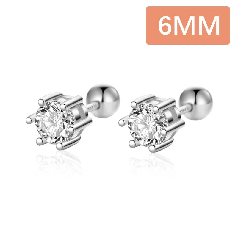 Six Claw Zircon CZ Screw Stud Earrings  DS3472