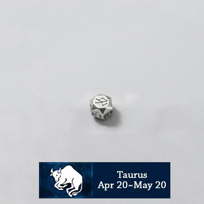 TrustDavis Real 925 Sterling Silver Beads Fashion 12 Constellation Charm Beads Fit Bracelet Necklace Accessories Jewelry HY886