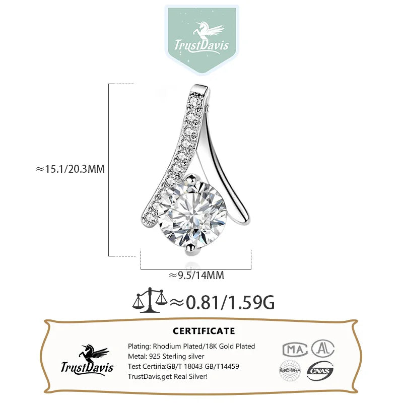 Fashion Simple Teardrop Shape Zirconia Pendant Handmade DZ1753