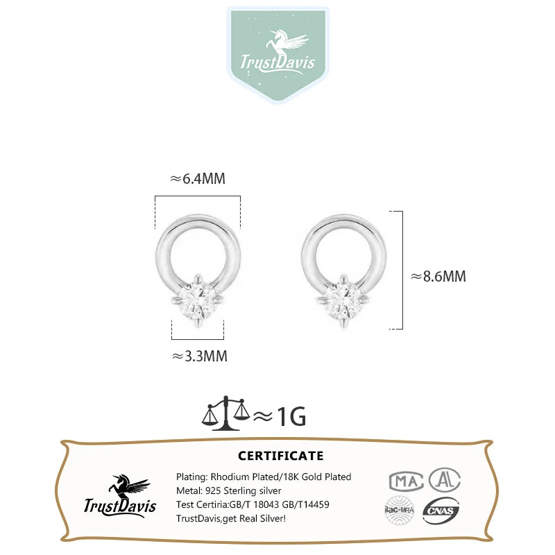 Circle Zircon Stud Earrings DS4808