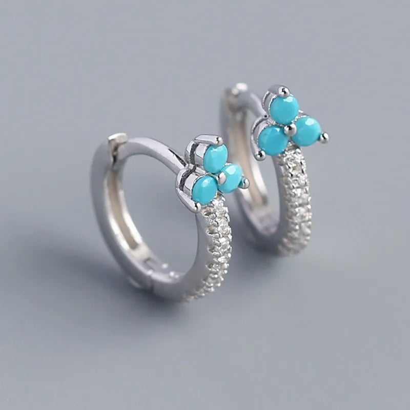 Colored Flower Zircon Earrings DS4843
