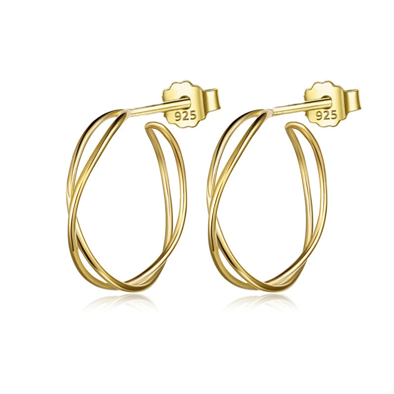 Plain Hoop Cross Earrings DS4248