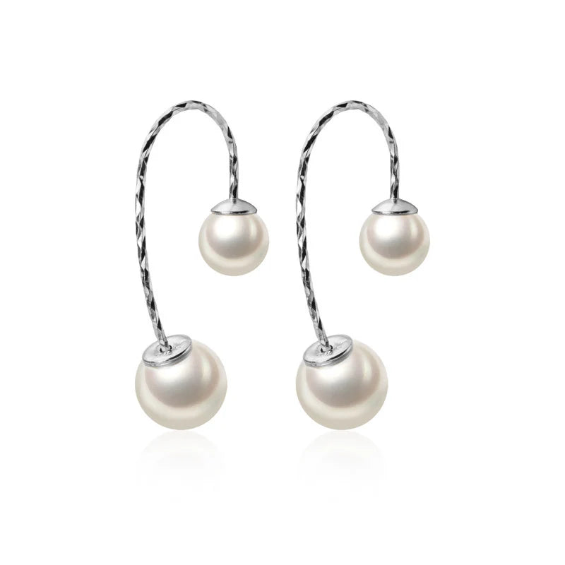 Pearl Hook Charm Stud Earrings DA1559