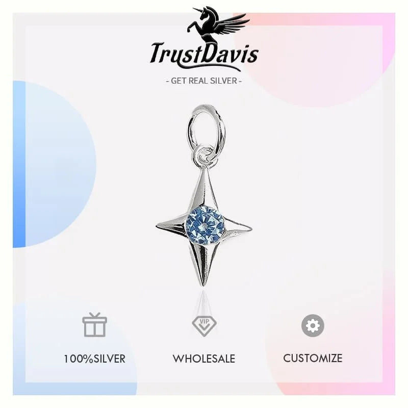 Cross Star Charm Silver Pendant DZ1888