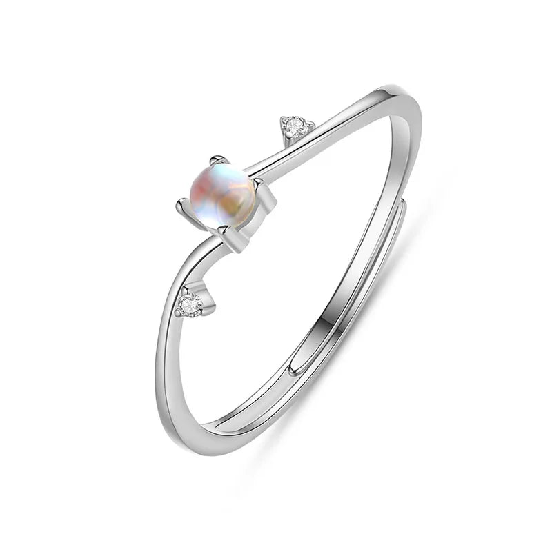 Trustdavis Original 925 Sterling Silver Ring Synthesis Coloured Glaze Opening Rings For Women Wedding Fine S925 Jewelry DA2766