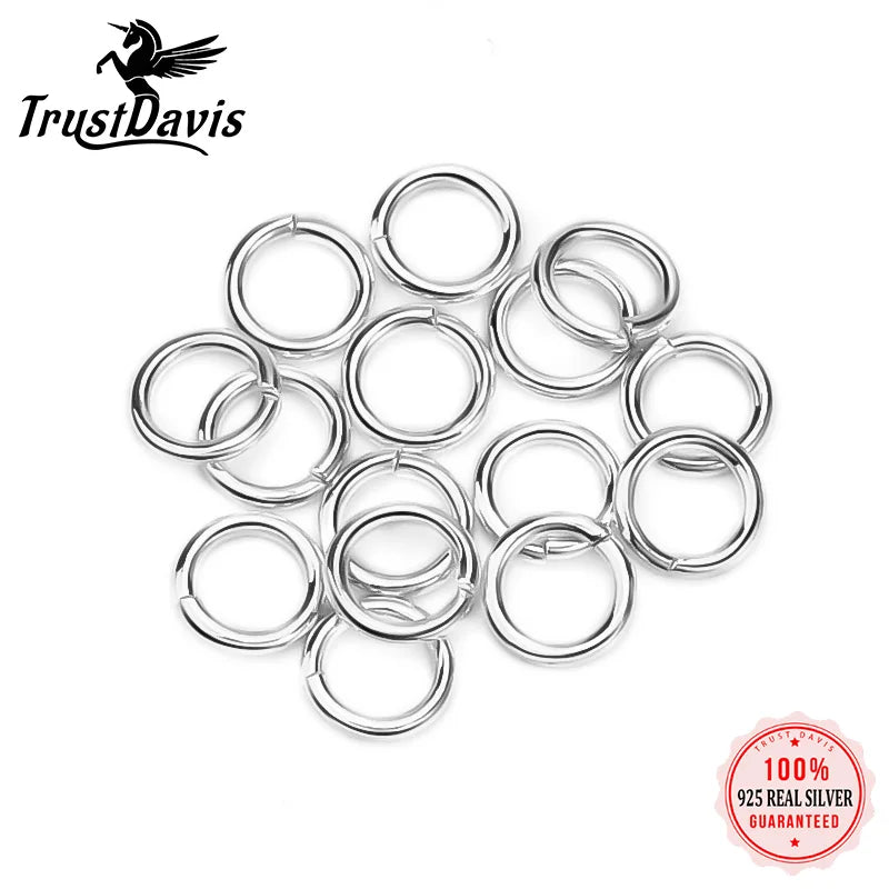 Trustdavis Real 925 Sterling Silver Open Loop Bracelet Earring Necklace With Loop Link DIY Manual Accessories Wholesale DZ24