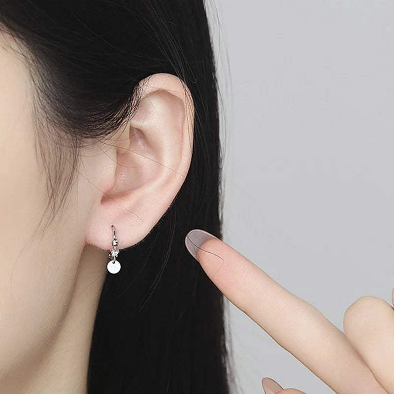 Round Zircon Hoop Earrings DS5007