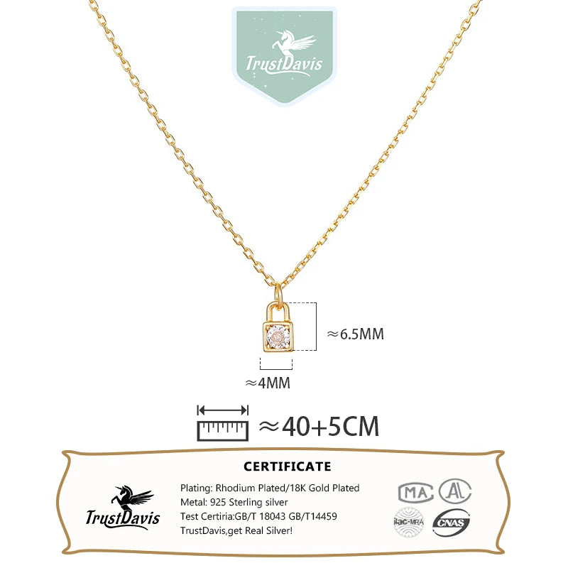 Lock Zircon Necklace DS4824