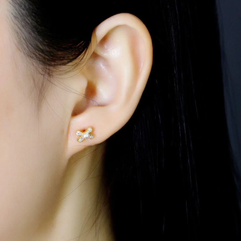 Trusta 100% 925 Sterling Silver Jewelry Fashion Casual Stud Earrings Bow Knot Anniversary for Girls Kids Lady DS4021