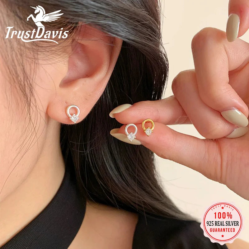 Circle Zircon Stud Earrings DS4808